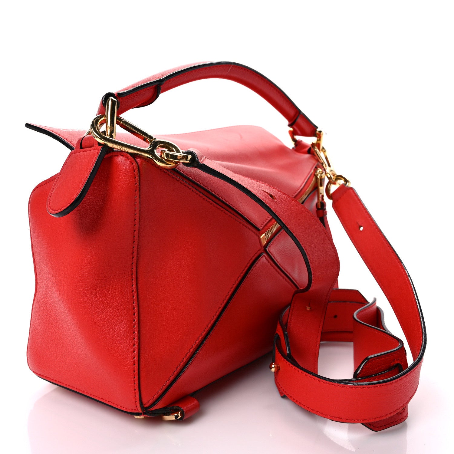 Loewe Calfskin Medium Puzzle Bag Coral 3 of 8