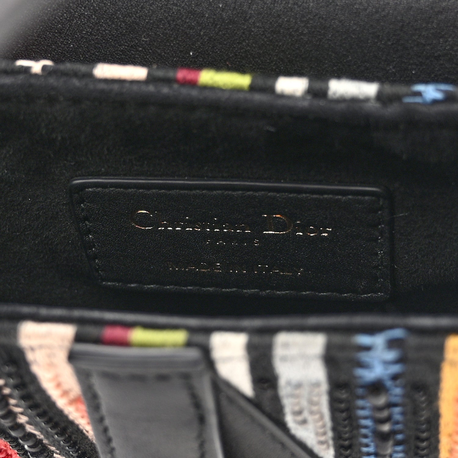 Christian Dior Canvas Embroidered Mini Saddle Bag Multicolor 6 of 13
