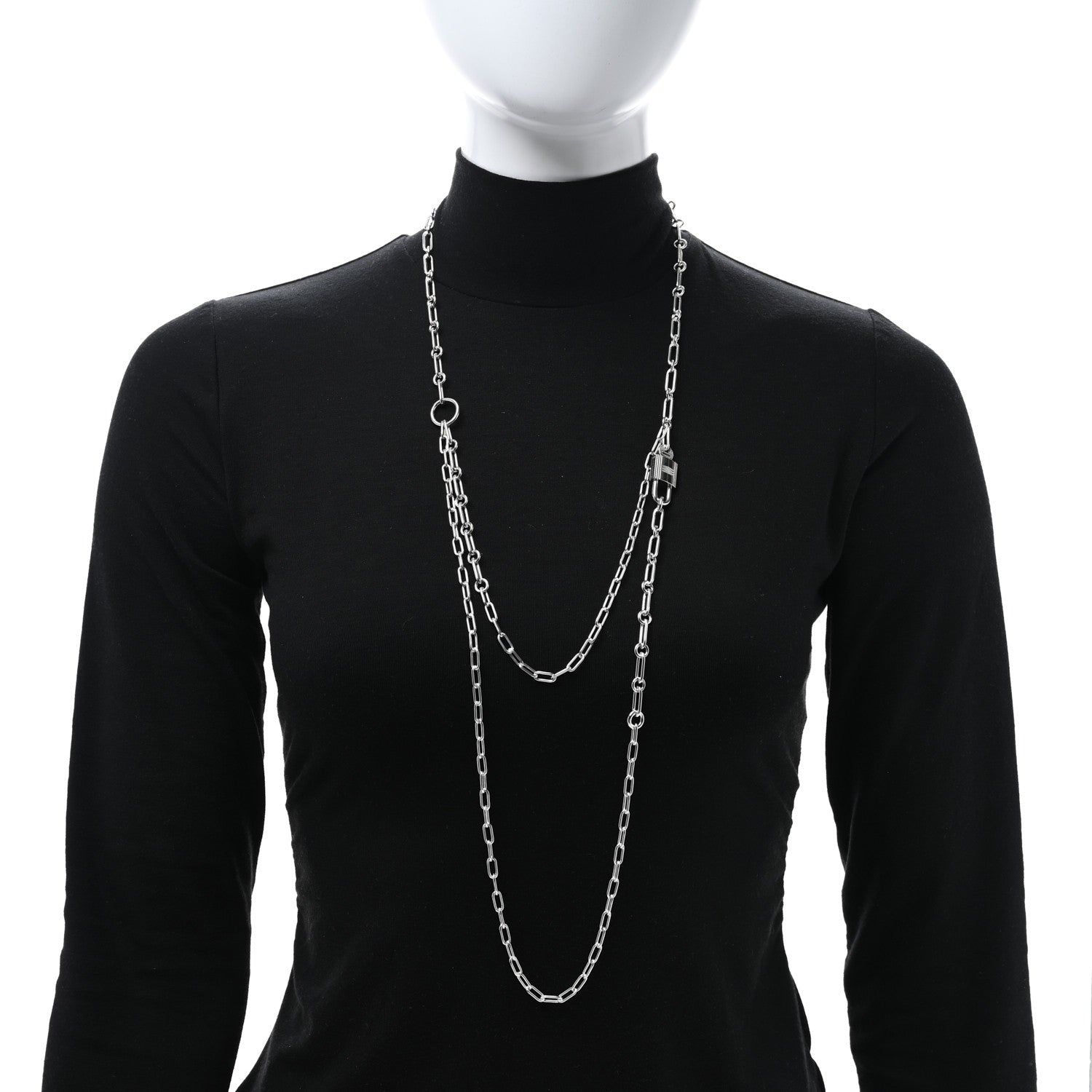 Hermes Sterling Silver GM Alphakelly Necklace 2 of 5