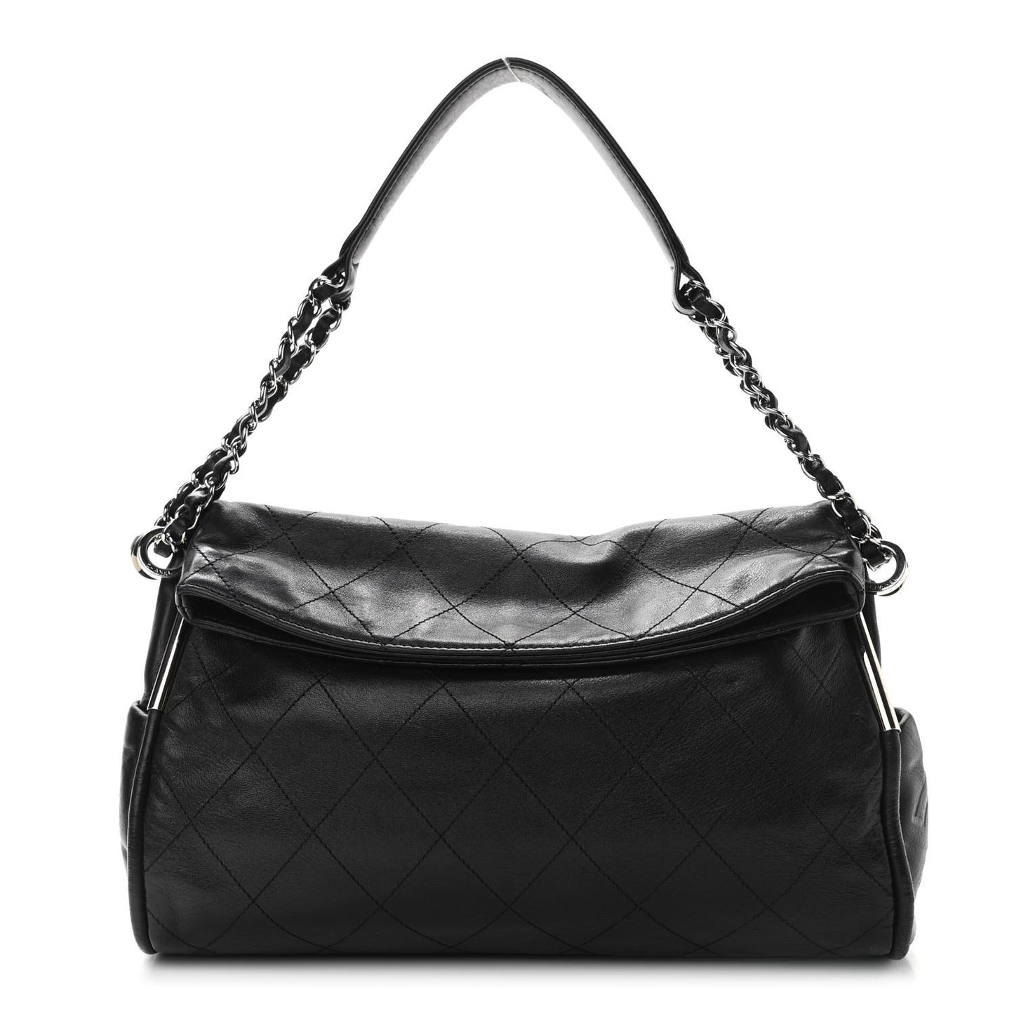 Lambskin Stitched Medium Ultimate Soft Tote Black