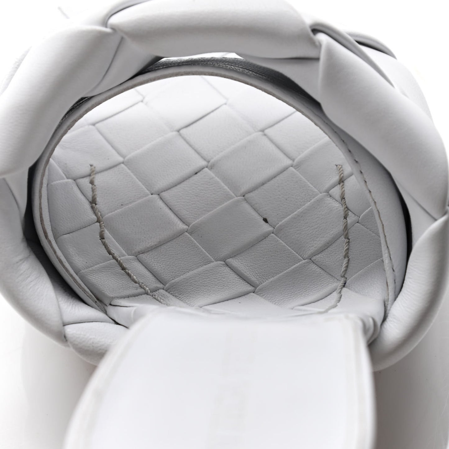Nappa Maxi Intrecciato Lido Mule Sandals 37 Optic White