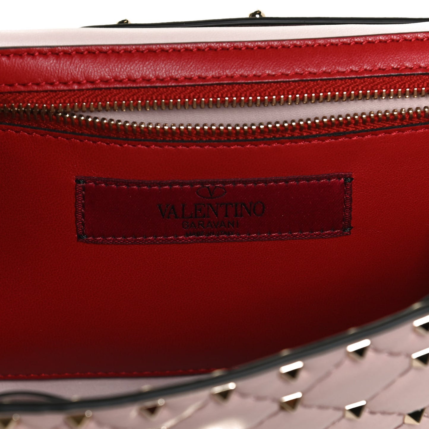 Nappa Rockstud Spike Wallet on Chain Water Rose