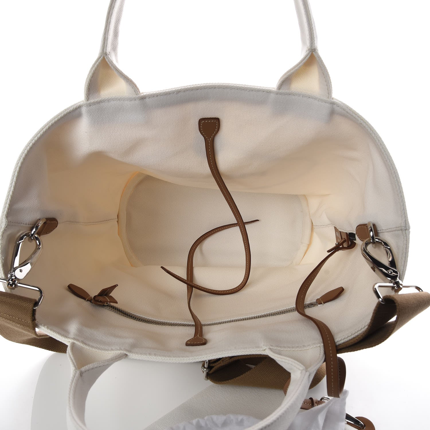 Prada Canapa Small Shopping Tote White 6 of 10