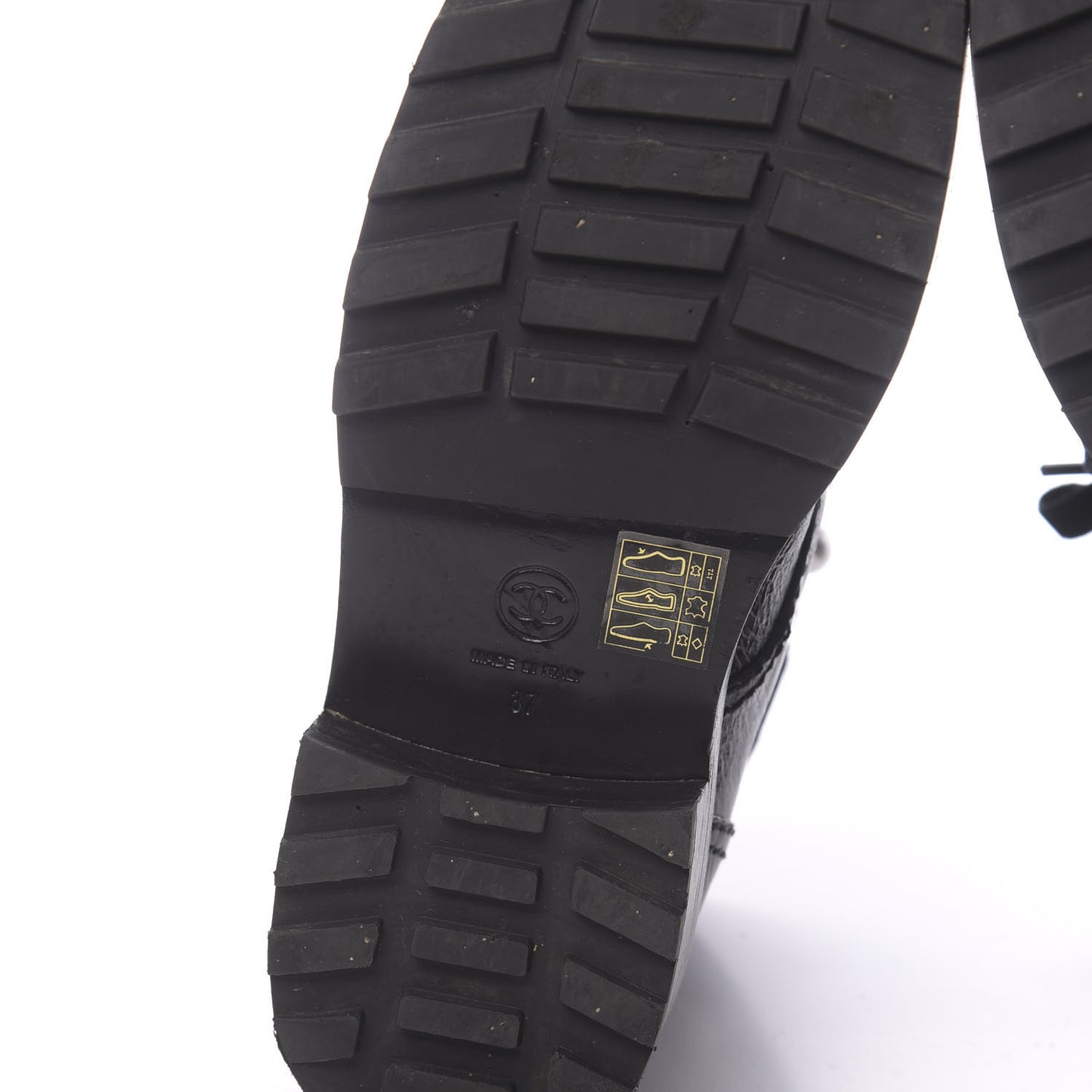 Calfskin Velvet Pearl Combat Short Boots 37 Black