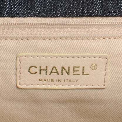 Chanel HANEL Denim Embroidered Night Flight Tote Blue 6 of 7