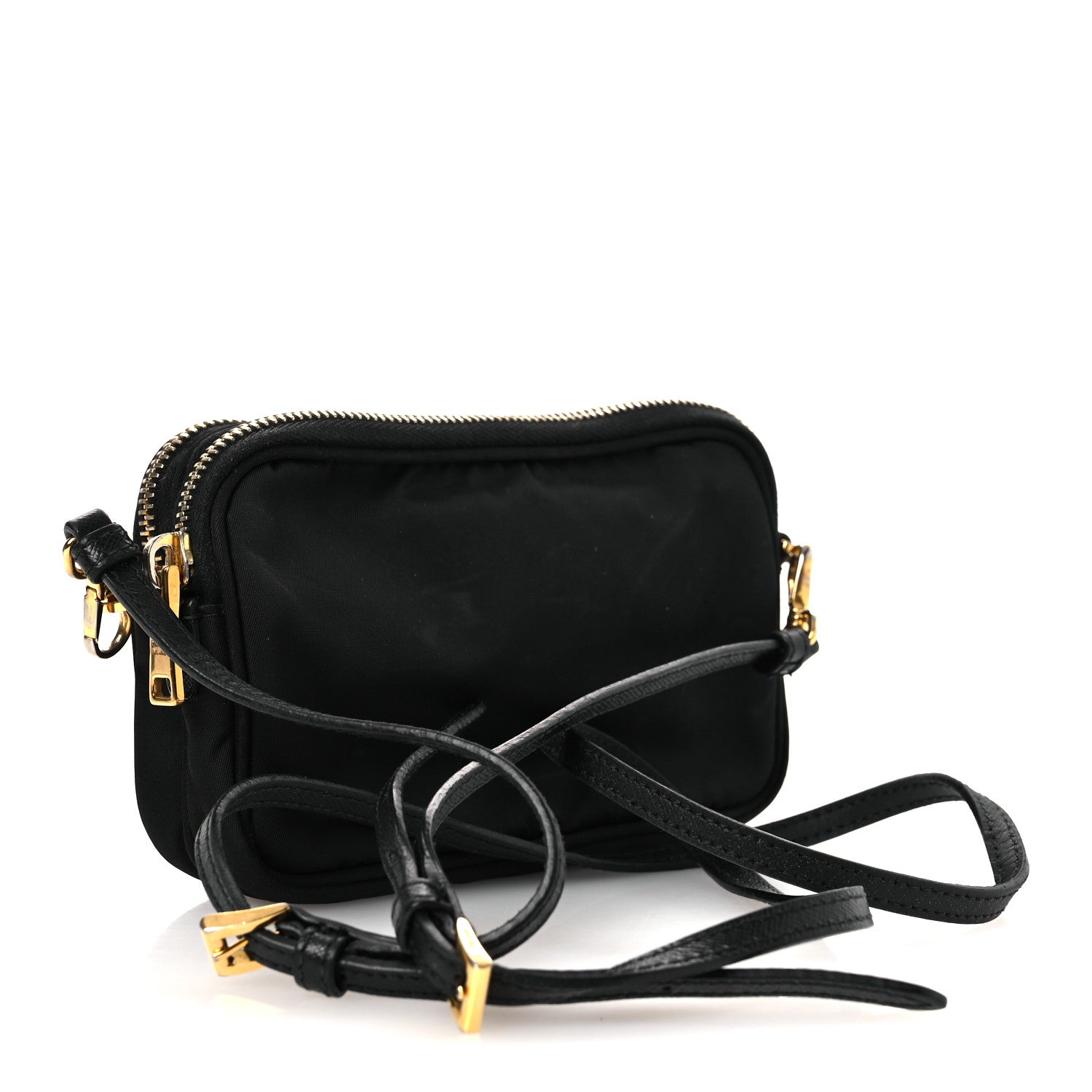 Prada Nylon Saffiano Double Zip Camera Bag Black 3 of 15
