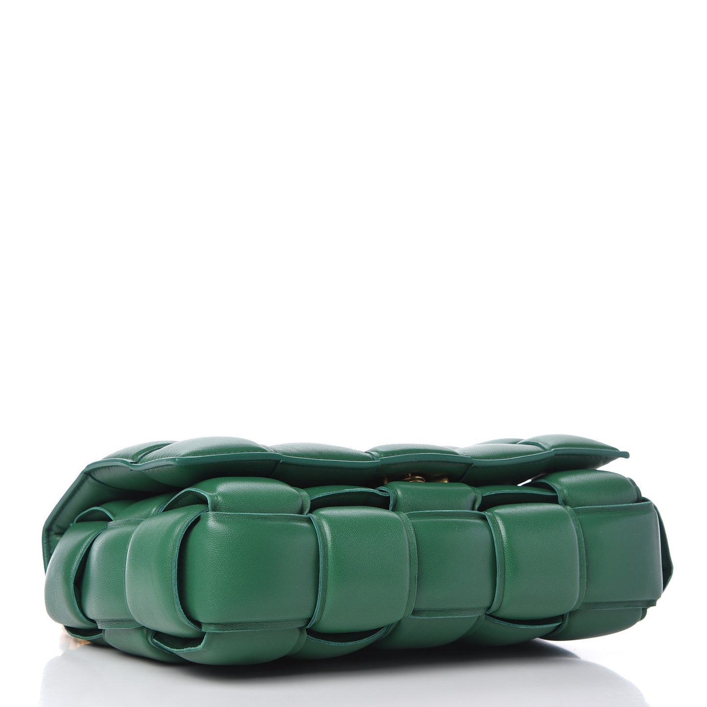 Lambskin Maxi Intreccio Padded Chain Cassette Crossbody Bag Racing Green