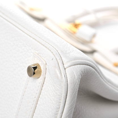 Hermes Taurillon Clemence Birkin 30 White 8 of 14