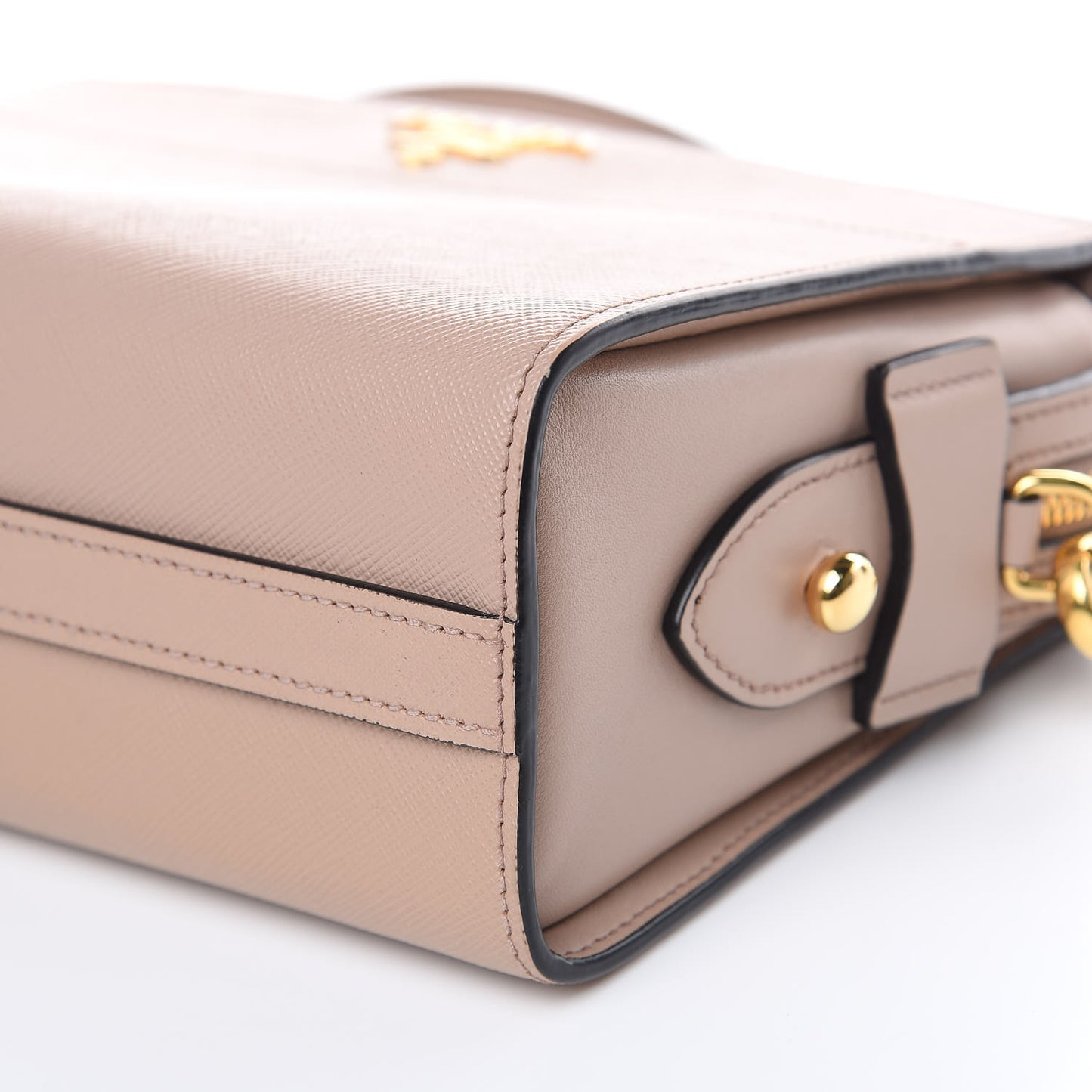 Saffiano City Calfskin Esplanade Crossbody Bag Cipria