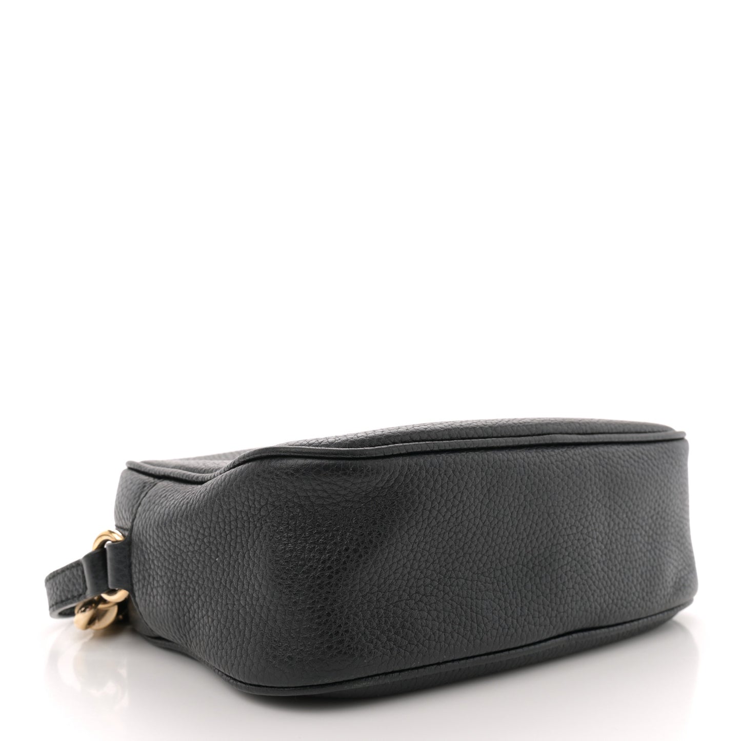 Pebbled Calfskin Small Soho Disco Bag Black