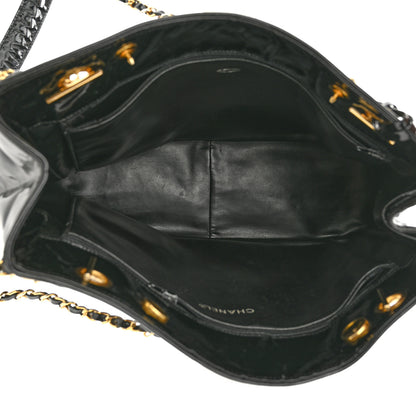 Chanel Patent Quilted CC Shoulder Bag Black 5 of 11
