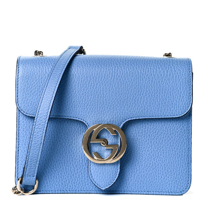 Gucci Dollar Calfskin Small Interlocking G Shoulder Bag Mineral Blue 1 of 7