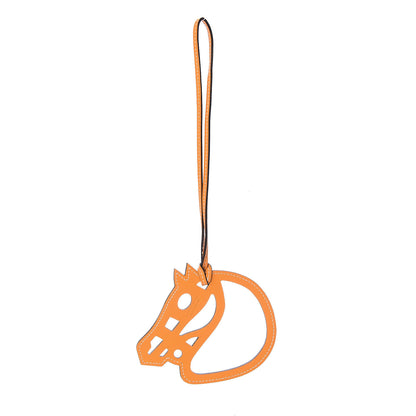 Hermes Swift Paddock Cheval Horse Bag Charm Jaune D'or 1 of 4