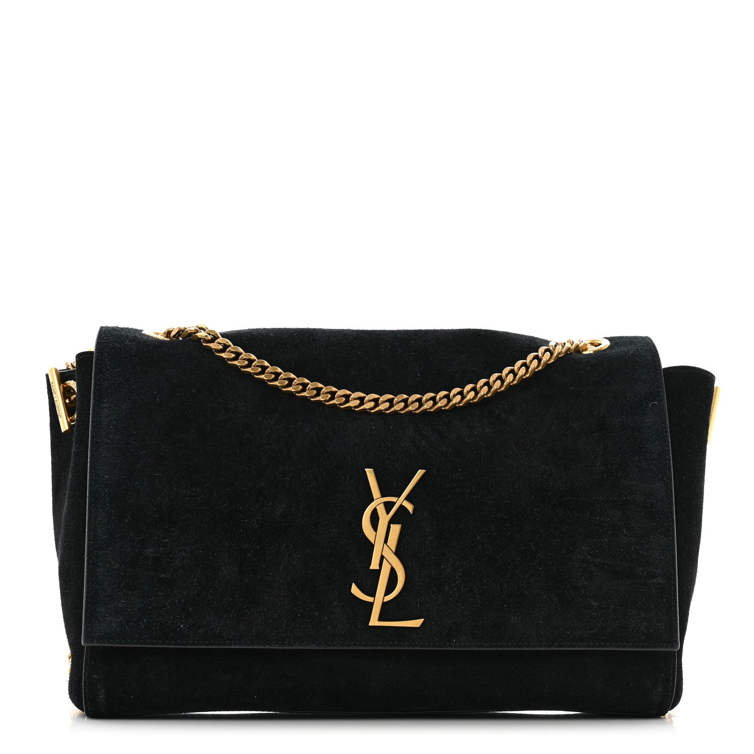 Saint Laurent Smooth Calfskin Suede Medium Reversible Monogram Kate Satchel Black 1 of 13