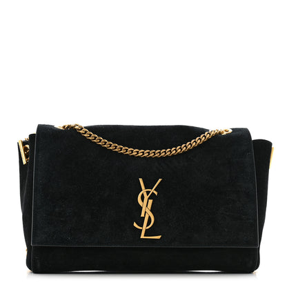 Saint Laurent Smooth Calfskin Suede Medium Reversible Monogram Kate Satchel Black 1 of 13