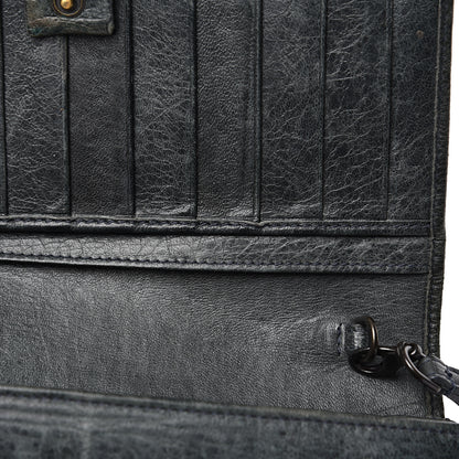 Balenciaga Agneau Classic Hardware Continental Wallet on Strap Anthracite 10 of 15