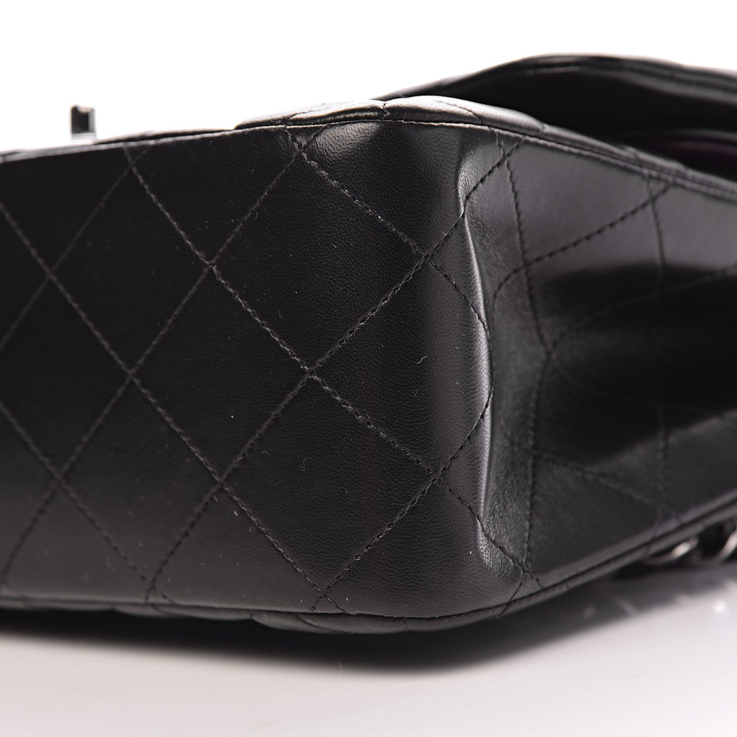 Lambskin Quilted Jumbo Double Flap Black