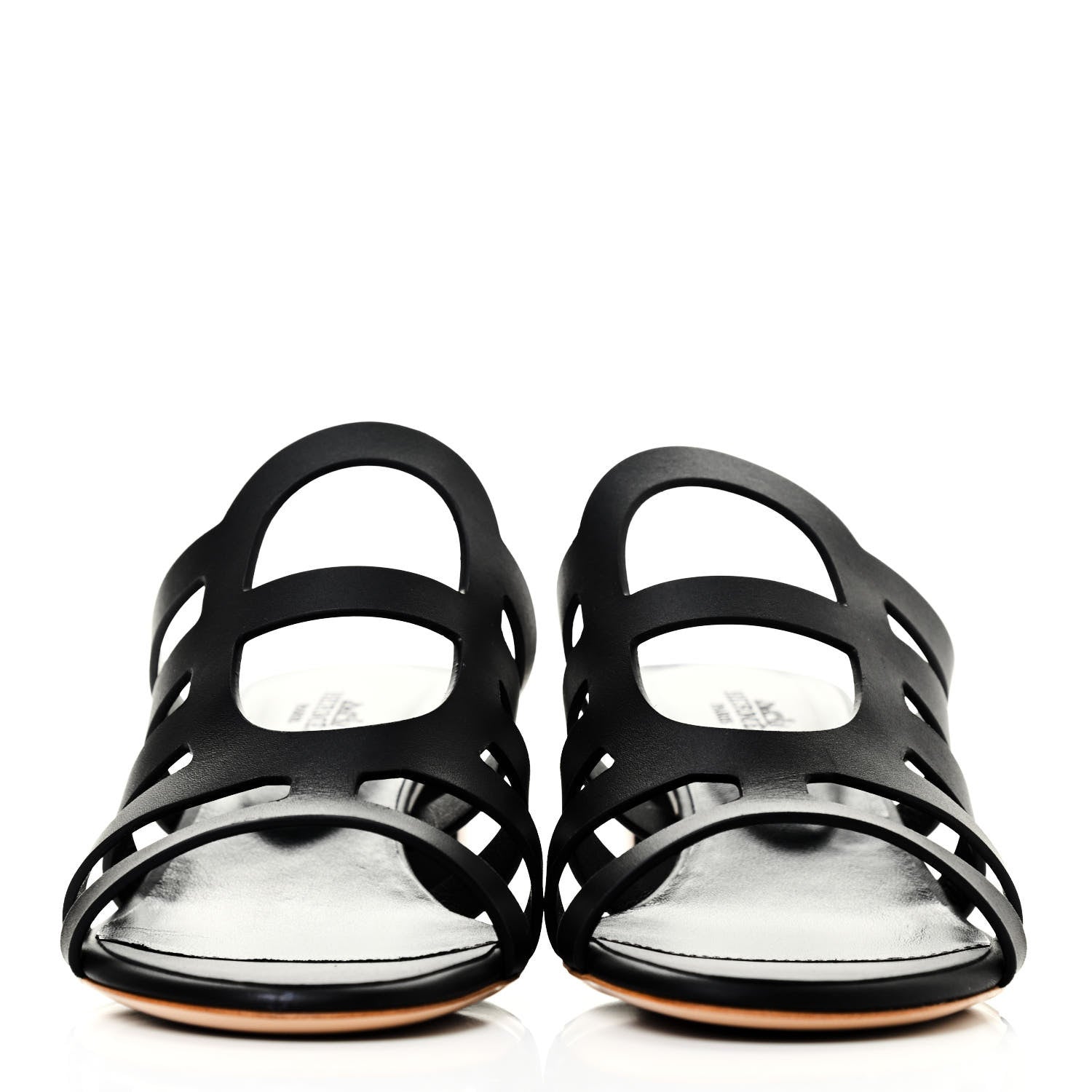 Hermes Calfskin Celena 50 Sandals 37 Black 2 of 4