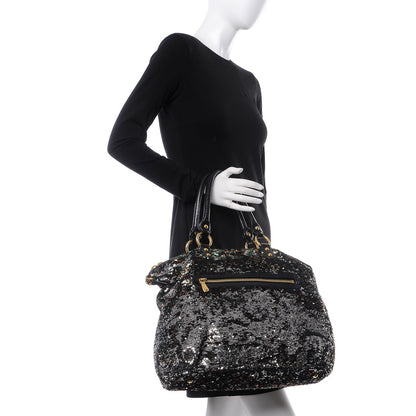 Miu Miu Paillettes Sequin Shopping Tote Argento 2 of 10