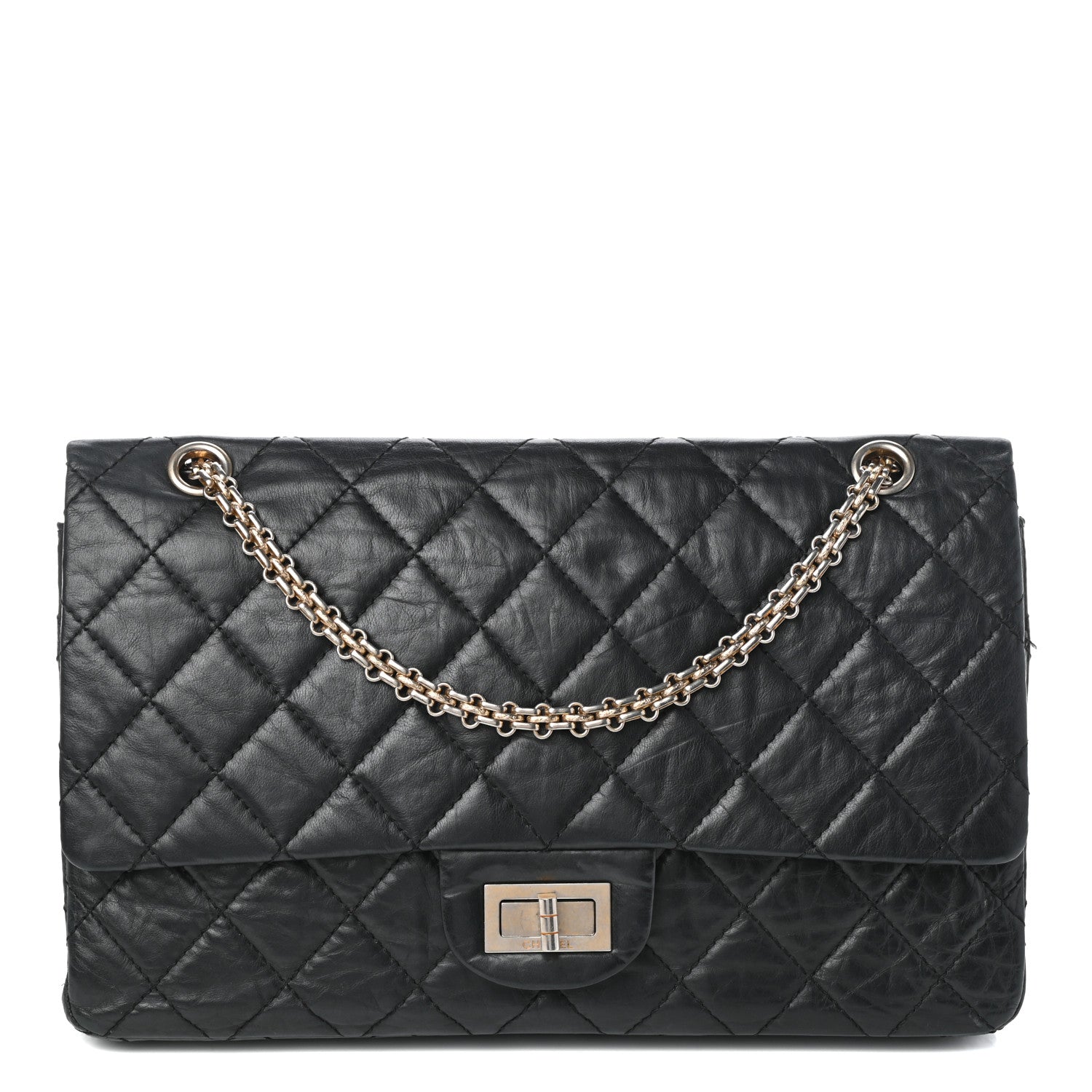 Chanel Aged Calfskin Quilted 50th Anniversary 2.55 Reissue 227 Flap Black 1 of 10