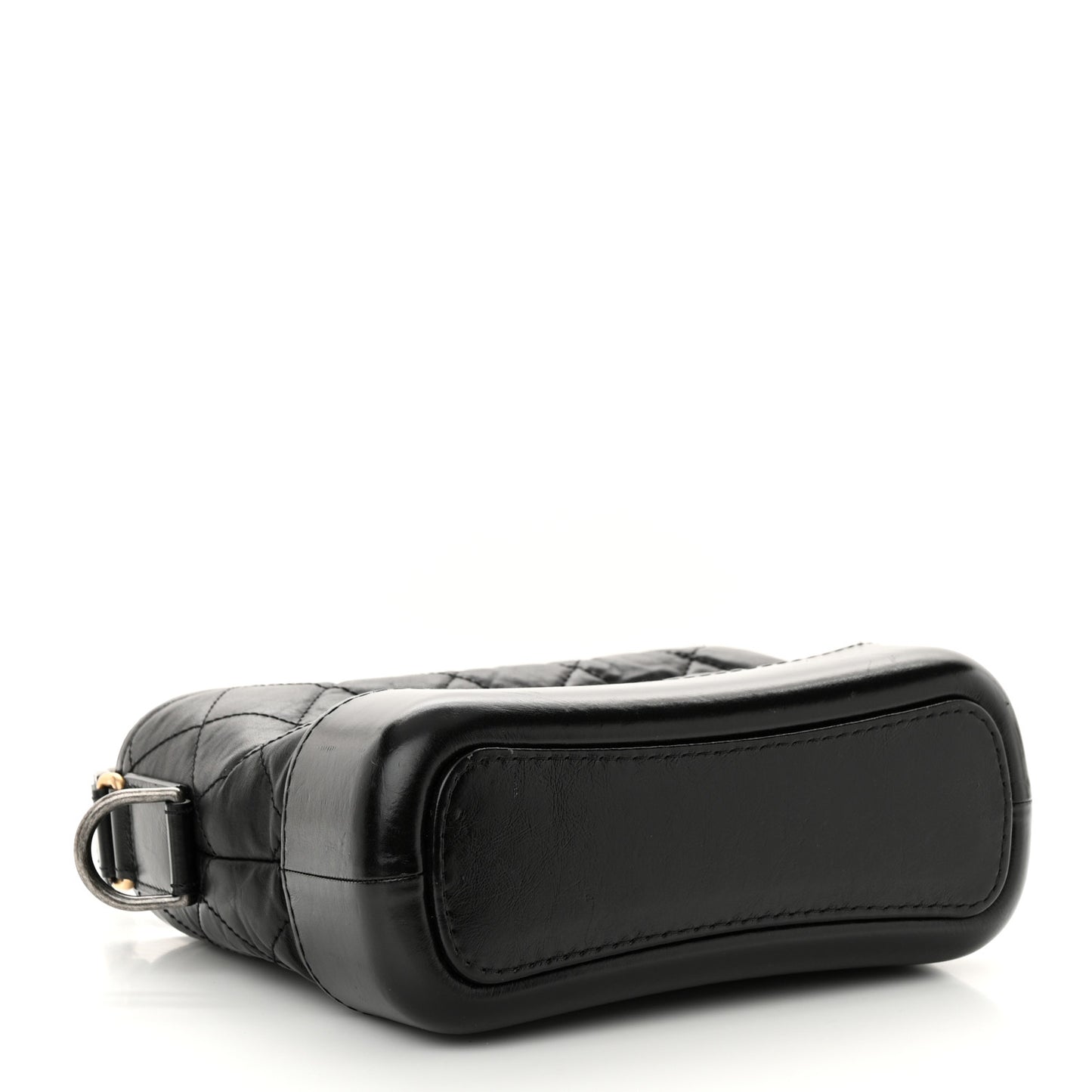 Aged Calfskin Quilted Small Gabrielle Hobo Black
