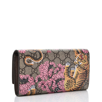 Gucci GG Supreme Monogram Bengal Continental Wallet Beige Pink 3 of 7