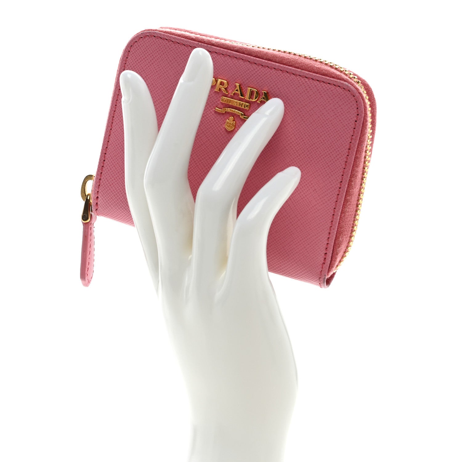 Prada Saffiano Metal Coin Purse Geranio 2 of 6