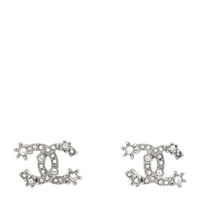 Chanel Crystal CC Star Earrings Silver 1 of 4