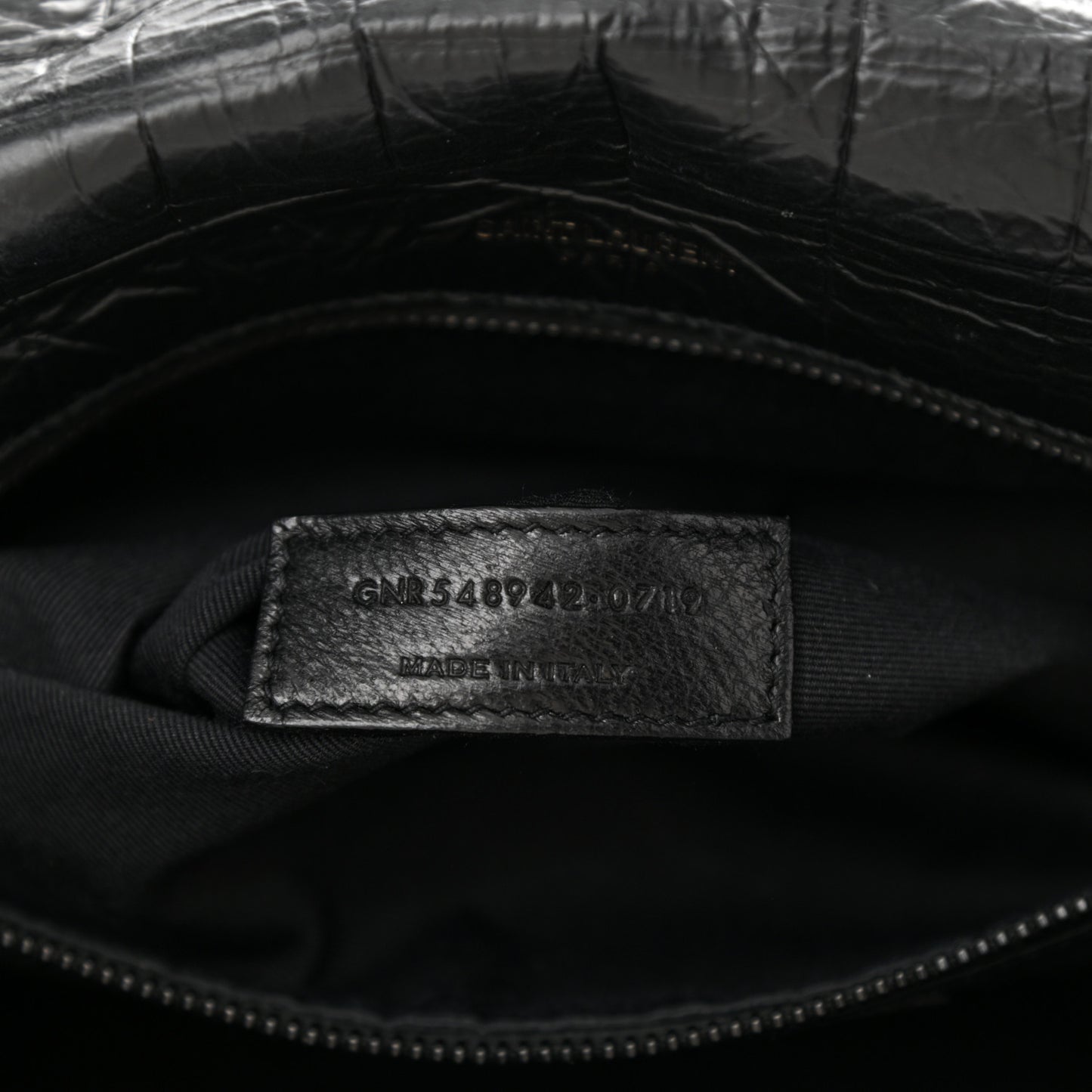 Crinkled Calfskin Matelasse Monogram Medium Niki Chain Satchel Black