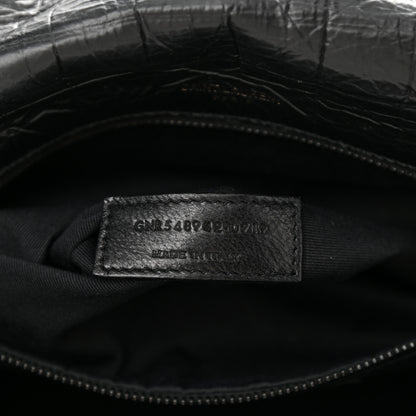 Saint Laurent Crinkled Calfskin Matelasse Monogram Medium Niki Chain Satchel Black 7 of 8