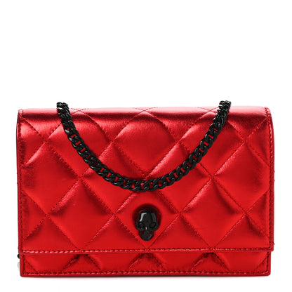Alexander McQueen Calfskin Quilted Skull Small Chain Crossbody Bag Red 1 of 5