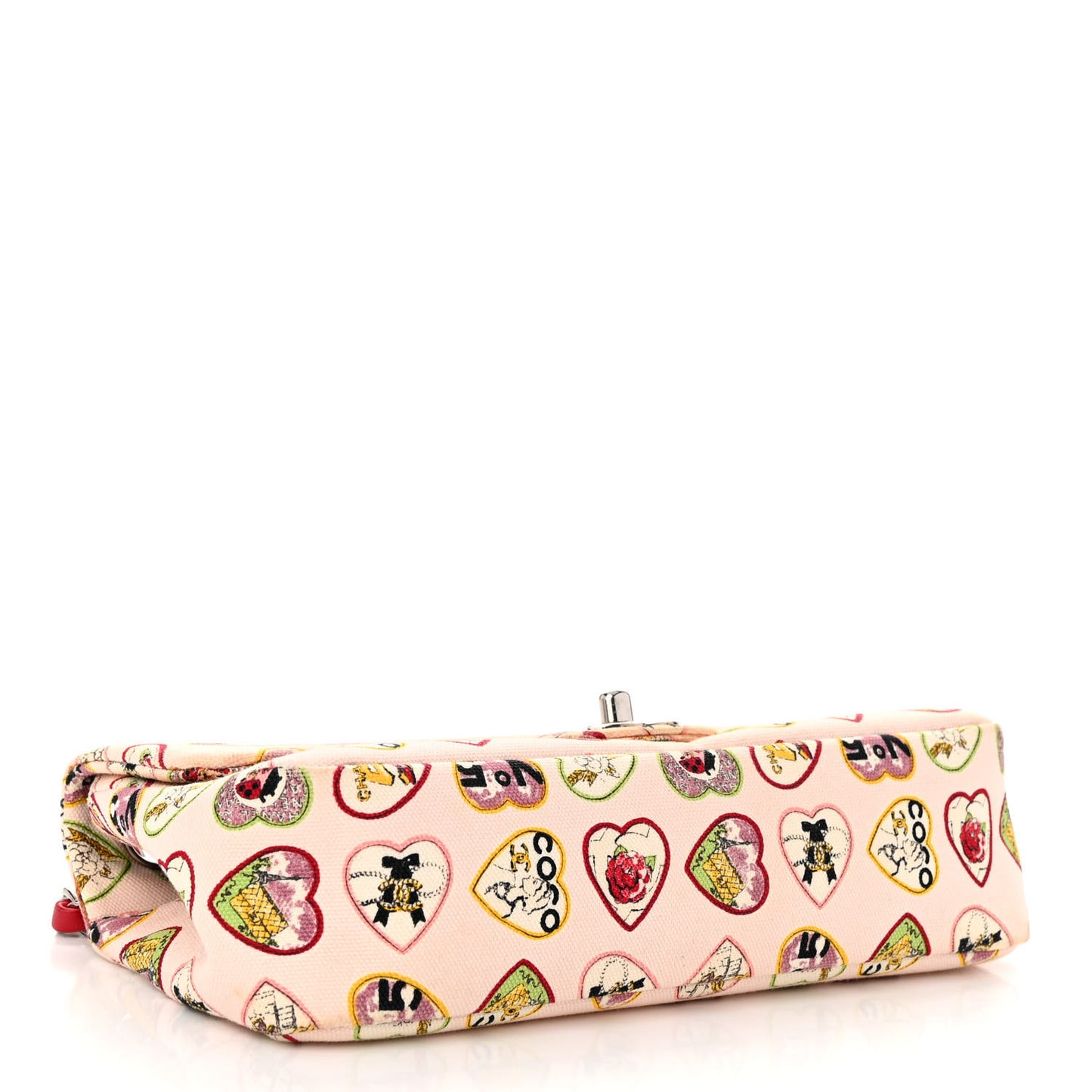 Canvas Coco Hearts Small Flap Bag Pink