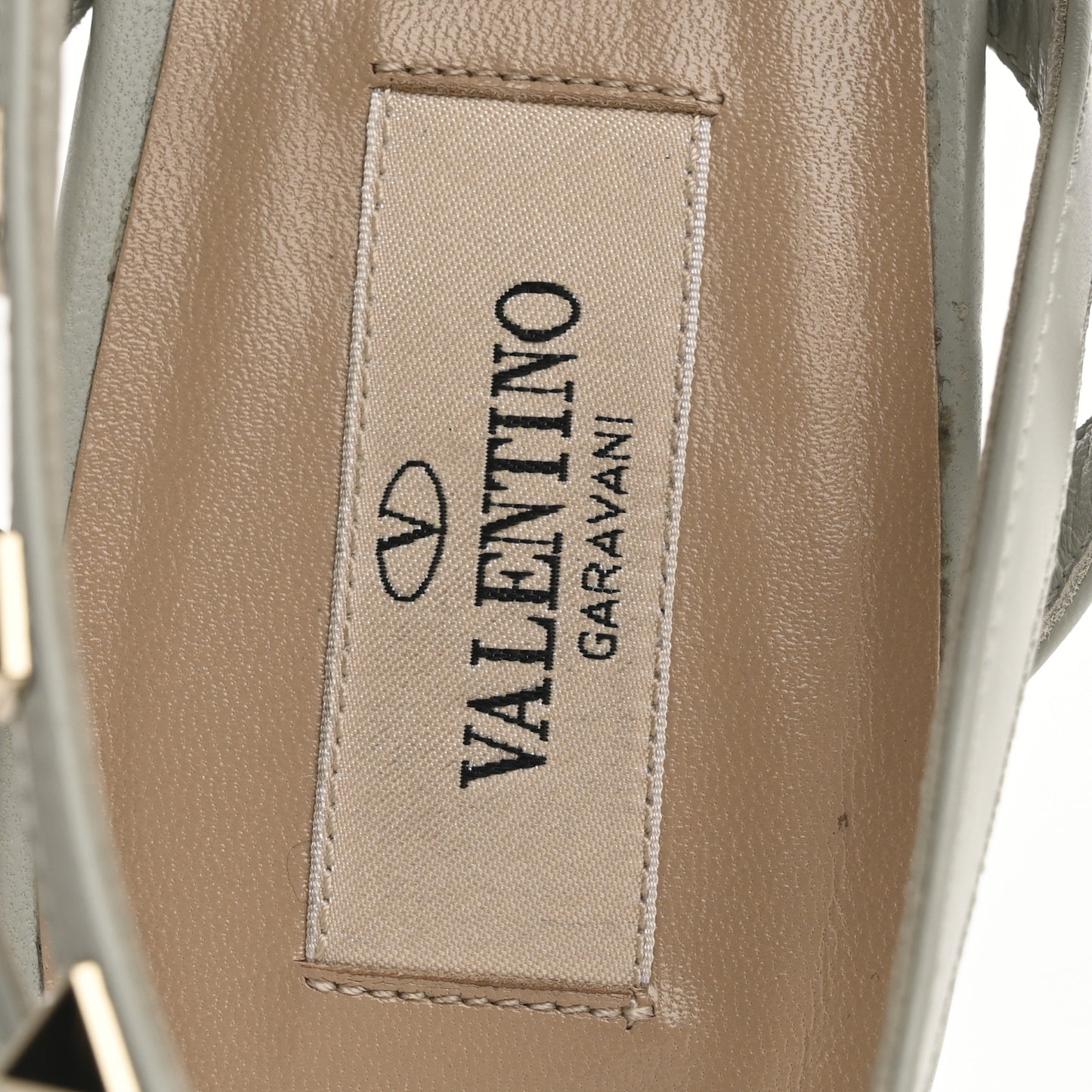 Calfskin Rockstud Ankle Wrap 35/75mm Platform Sandals 41 Opal Grey