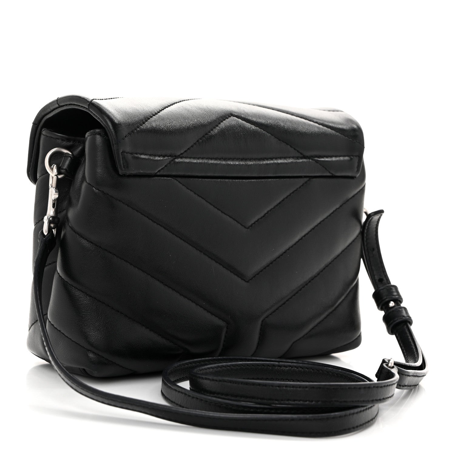 Saint Laurent Calfskin Y Quilted Monogram Toy Loulou Crossbody Bag Black 3 of 15