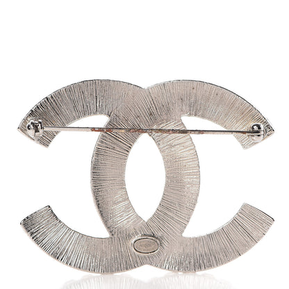 Chanel Baguette Crystal CC Brooch Silver 3 of 7