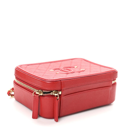 Chanel Caviar Quilted Medium CC Filigree Vanity Case Dark Red 4 of 11