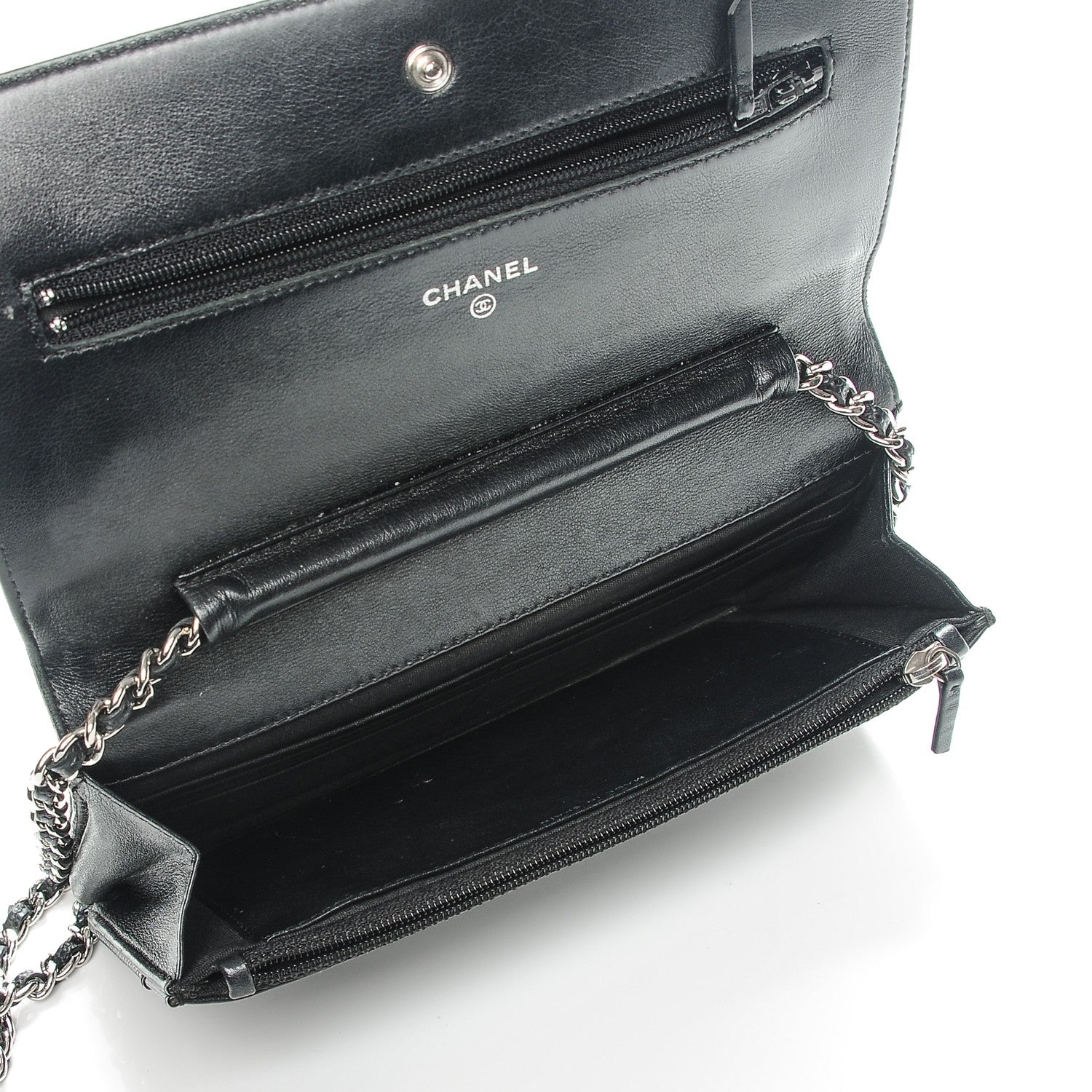 Chanel Caviar Timeless CC Wallet On Chain WOC Black 5 of 8