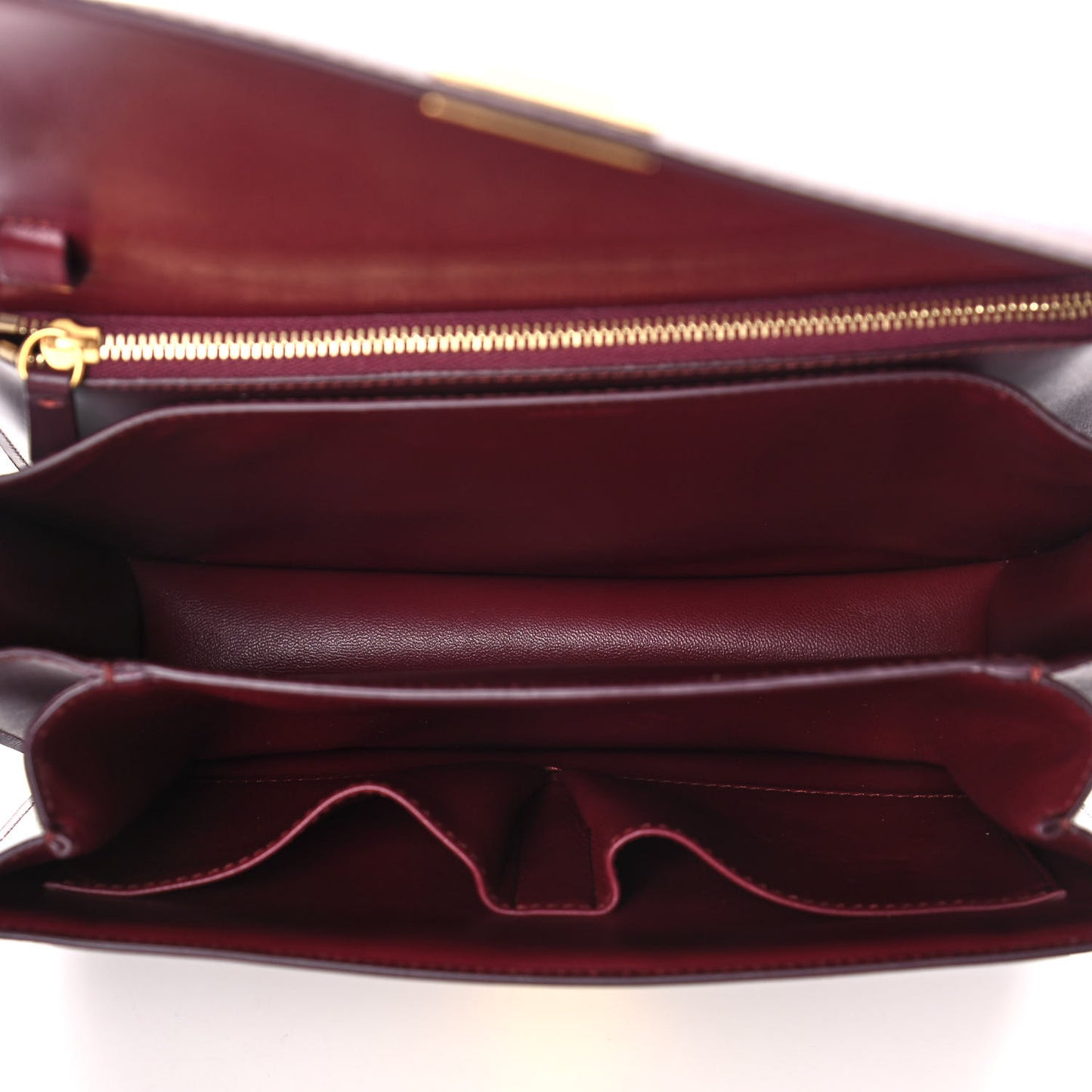 Box Calfskin Medium Classic Box Flap Bag Burgundy