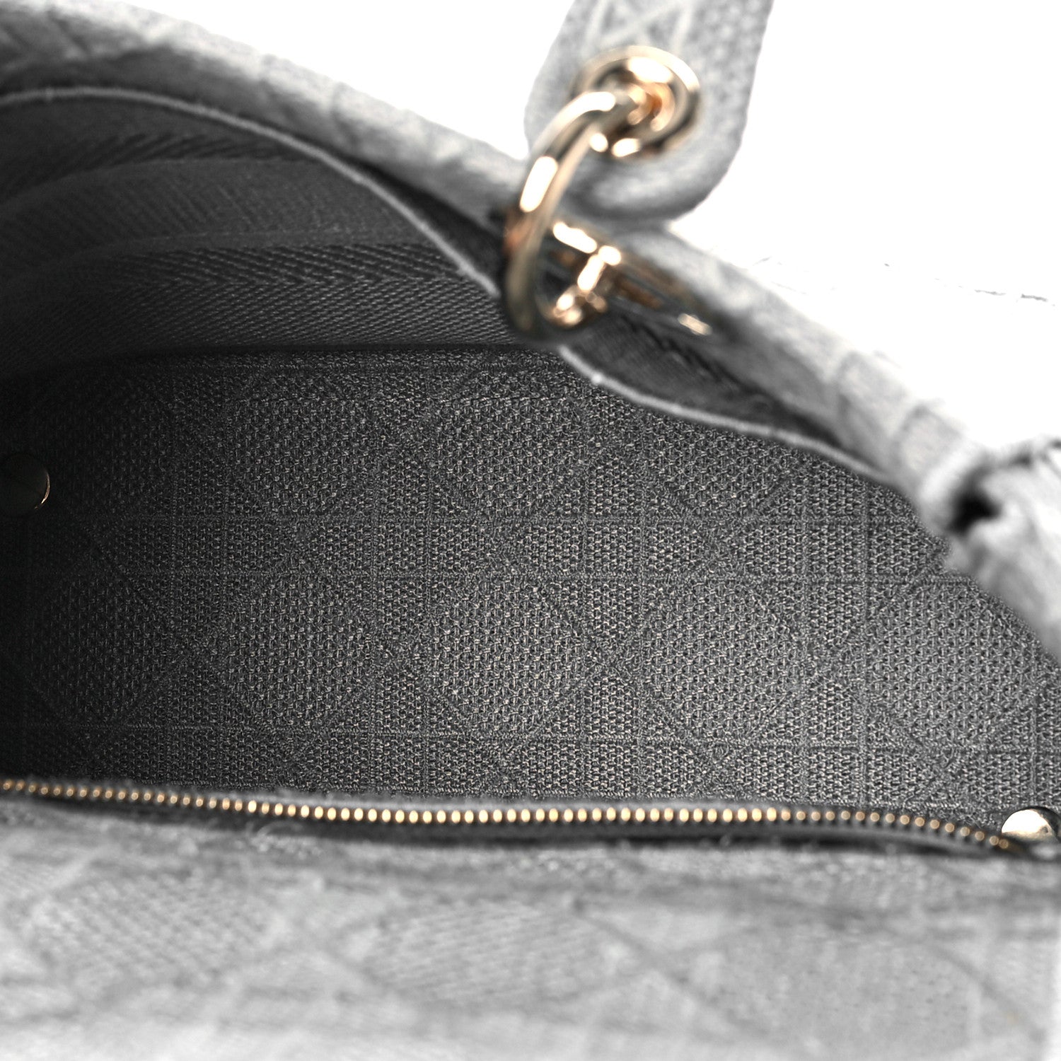 Christian Dior Canvas Embroidered Cannage Medium Lady Gray 5 of 9