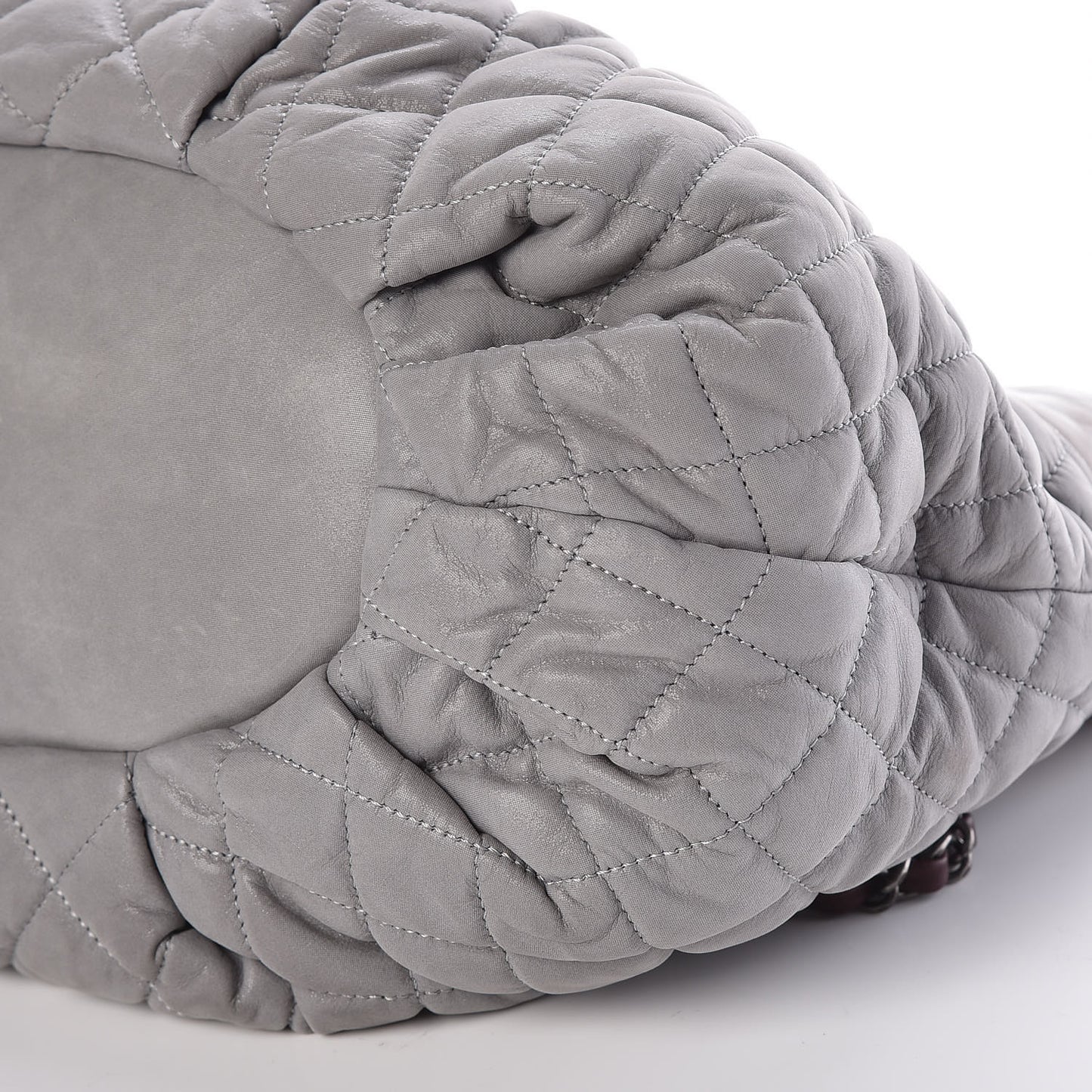 Iridescent Calfskin Quilted Small In The Mix Tote Grey