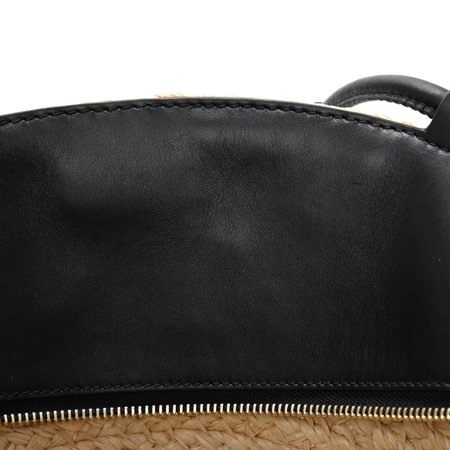 Loewe Raffia Nappa Calfskin Small Paseo Basket Bag Natural Black 11 of 14