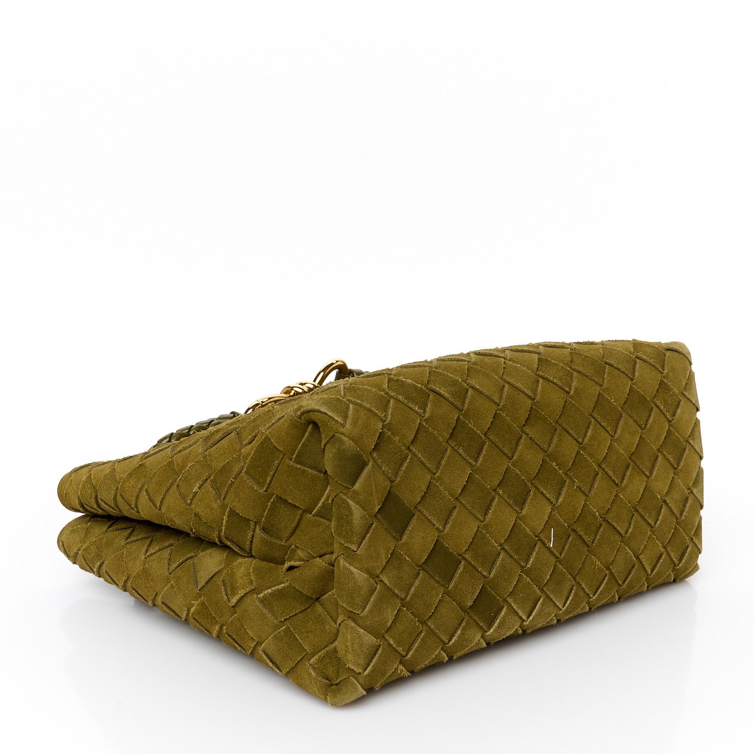 Bottega Veneta Suede Intrecciato Small Andiamo Shoulder Bag Olive Oil 4 of 10