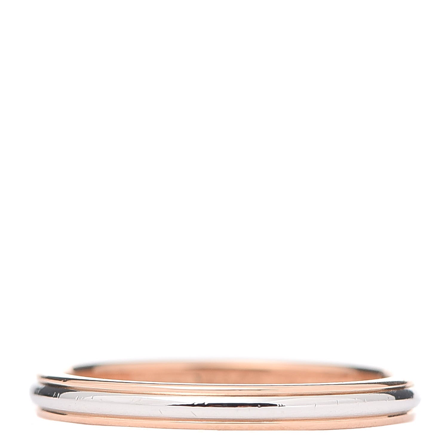 Tiffany Platinum 18K Rose Gold Lucida 2mm Band Ring 47 4 1 of 4