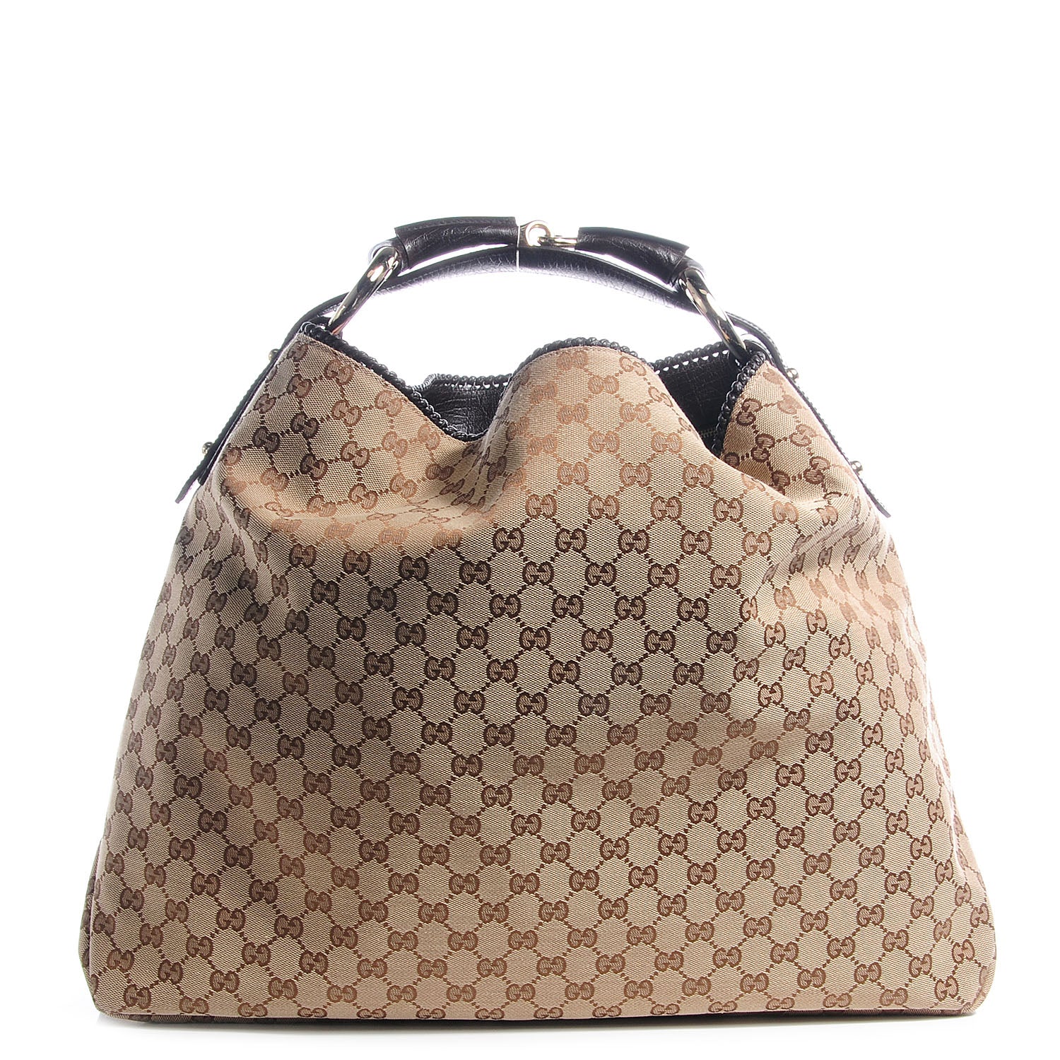 Gucci Monogram Large Horsebit Chain Hobo Brown 1 of 7