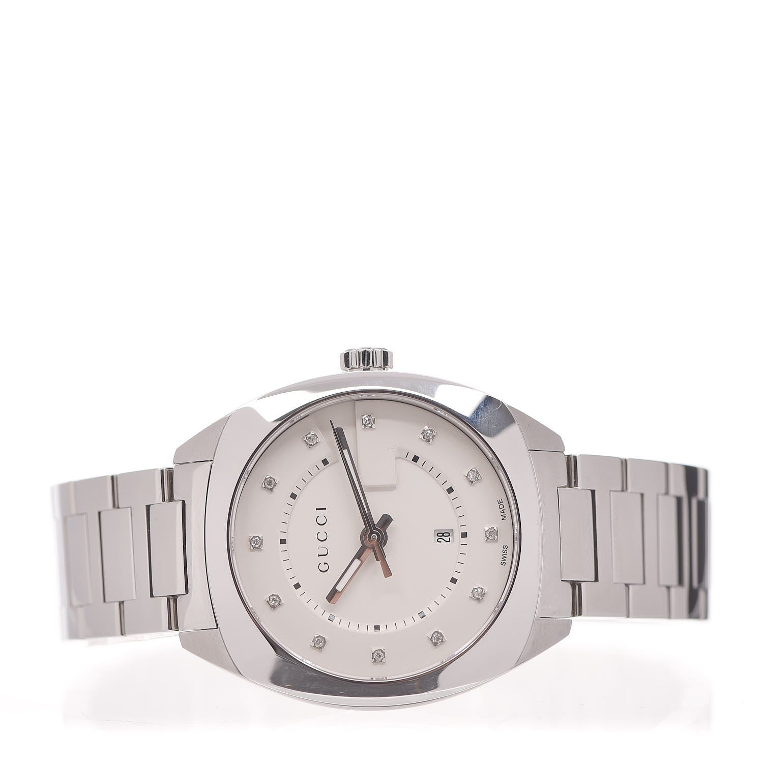 Gucci Stainless Steel Diamond 37mm G-Timeless Quartz Watch White 3 of 9
