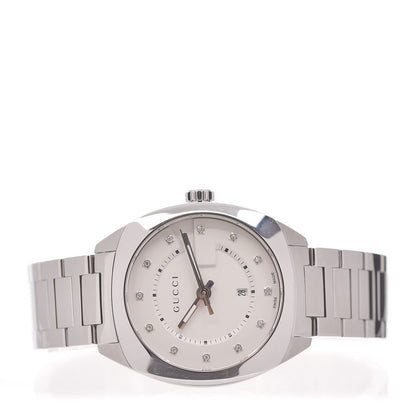 Gucci Stainless Steel Diamond 37mm G-Timeless Quartz Watch White 3 of 9