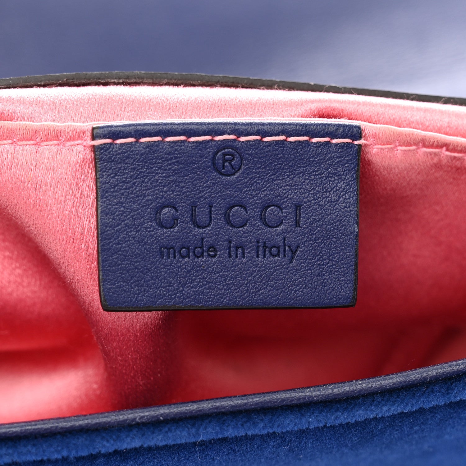 Gucci Velvet Matelasse Mini GG Marmont Shoulder Bag Cobalt Blue 6 of 12