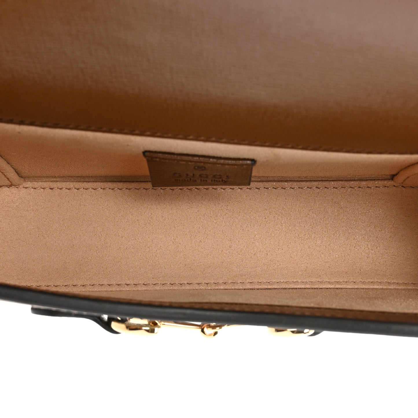 GG Supreme Monogram Mini Horsebit 1955 Shoulder Bag Beige Brown Sugar