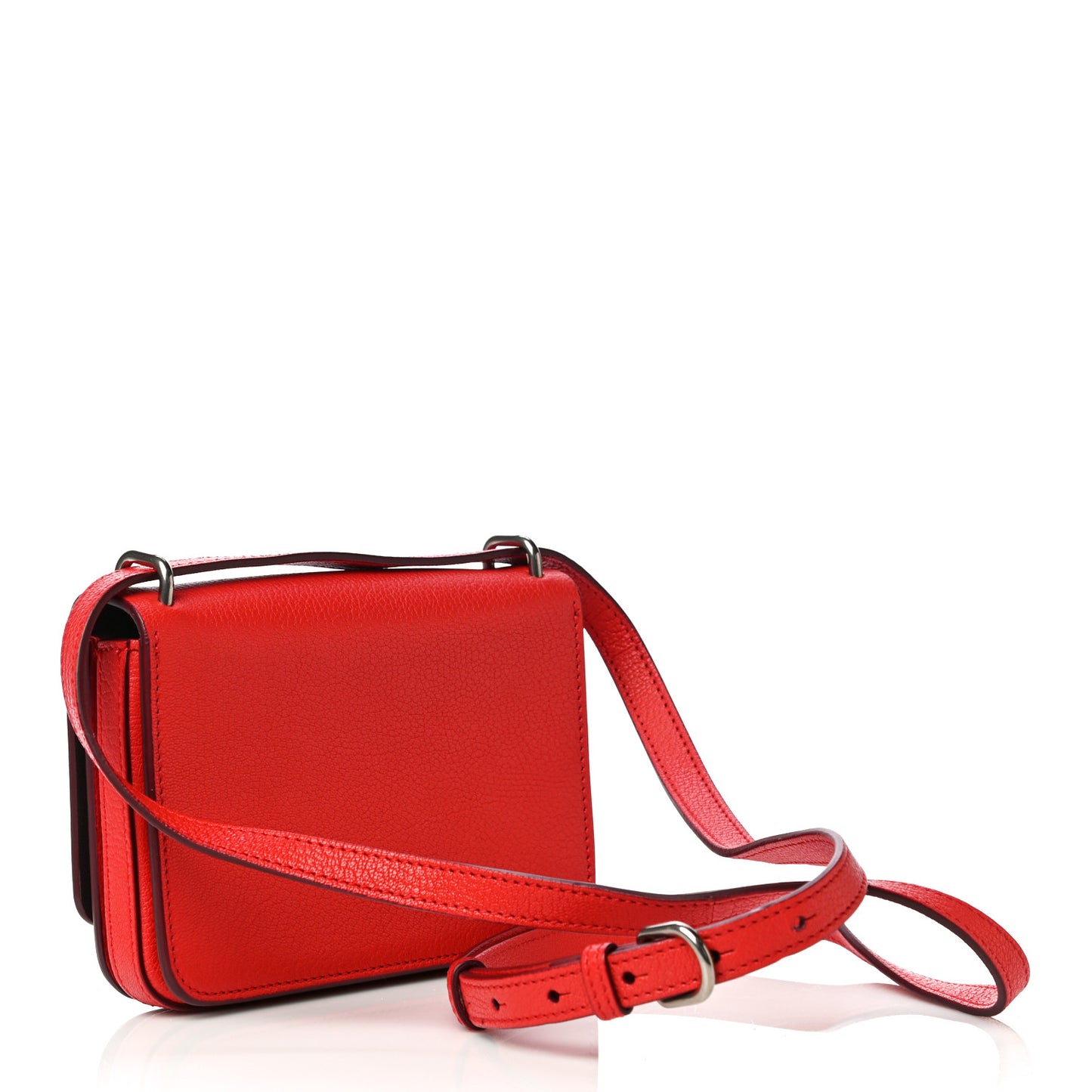 Goatskin Mini D-Ring Bag Bright Red