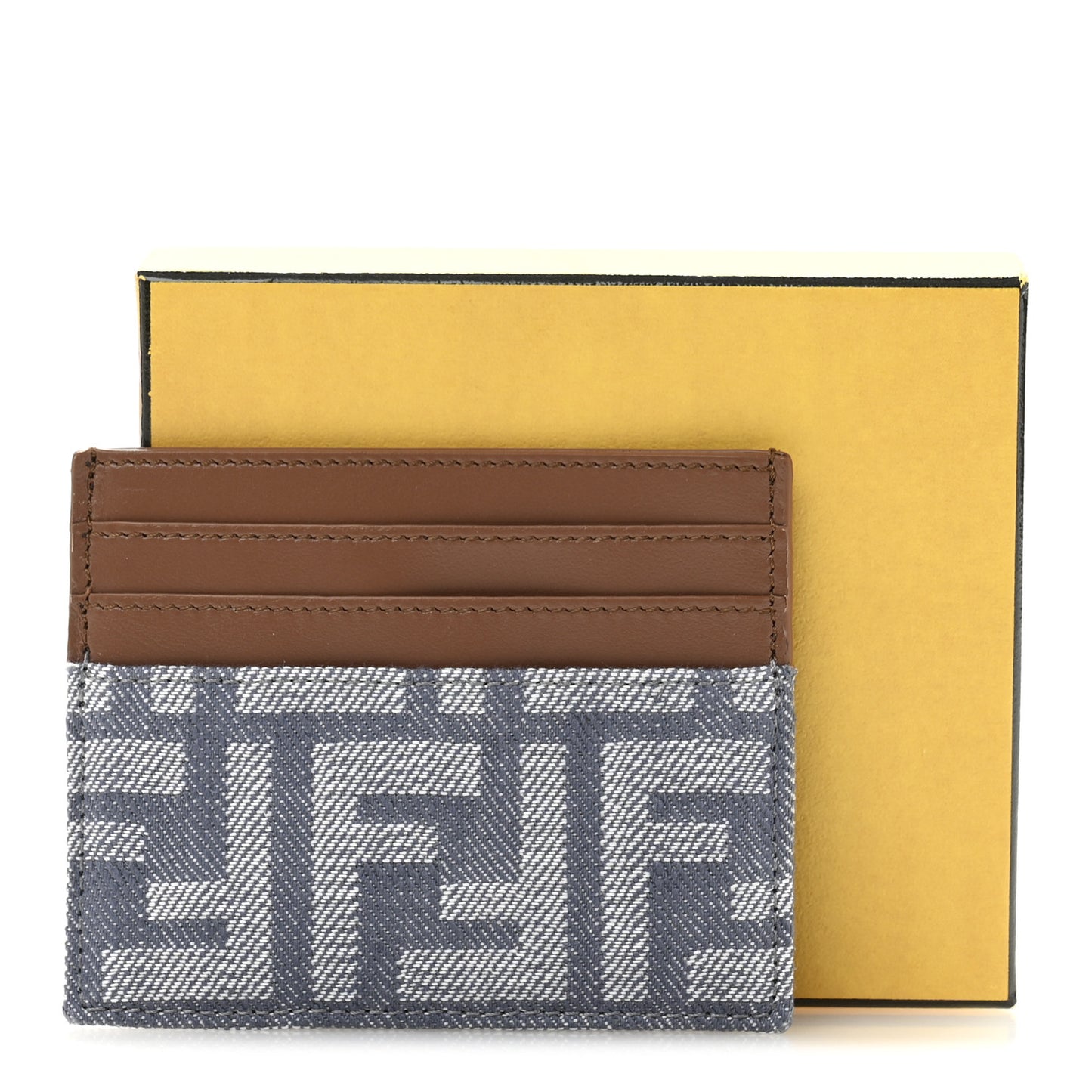 Denim Vitello Grace FF Card Holder Blue